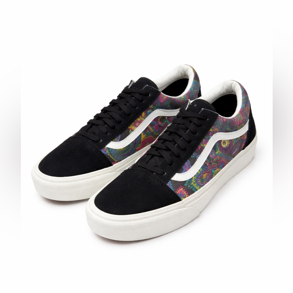 Vans‎ Old Skool Paisley Floral Skate Shoes Black Y2K Streetwear 90s-Size 10.5